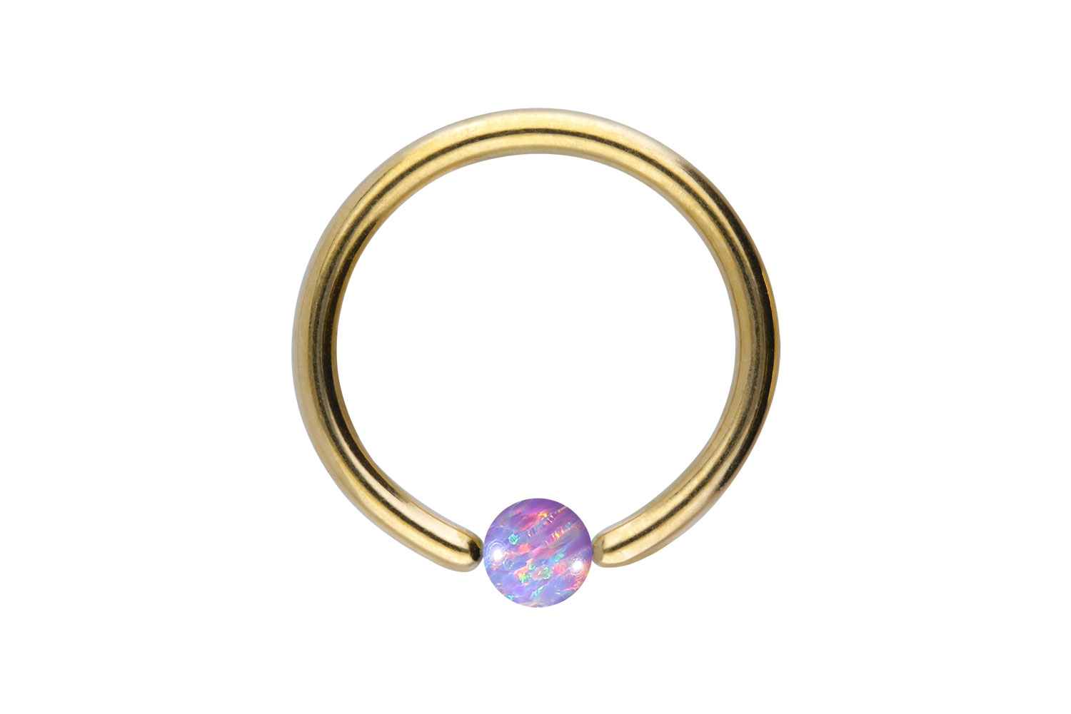 Titan Klemmkugelring Piercing SYNTHETISCHER OPAL